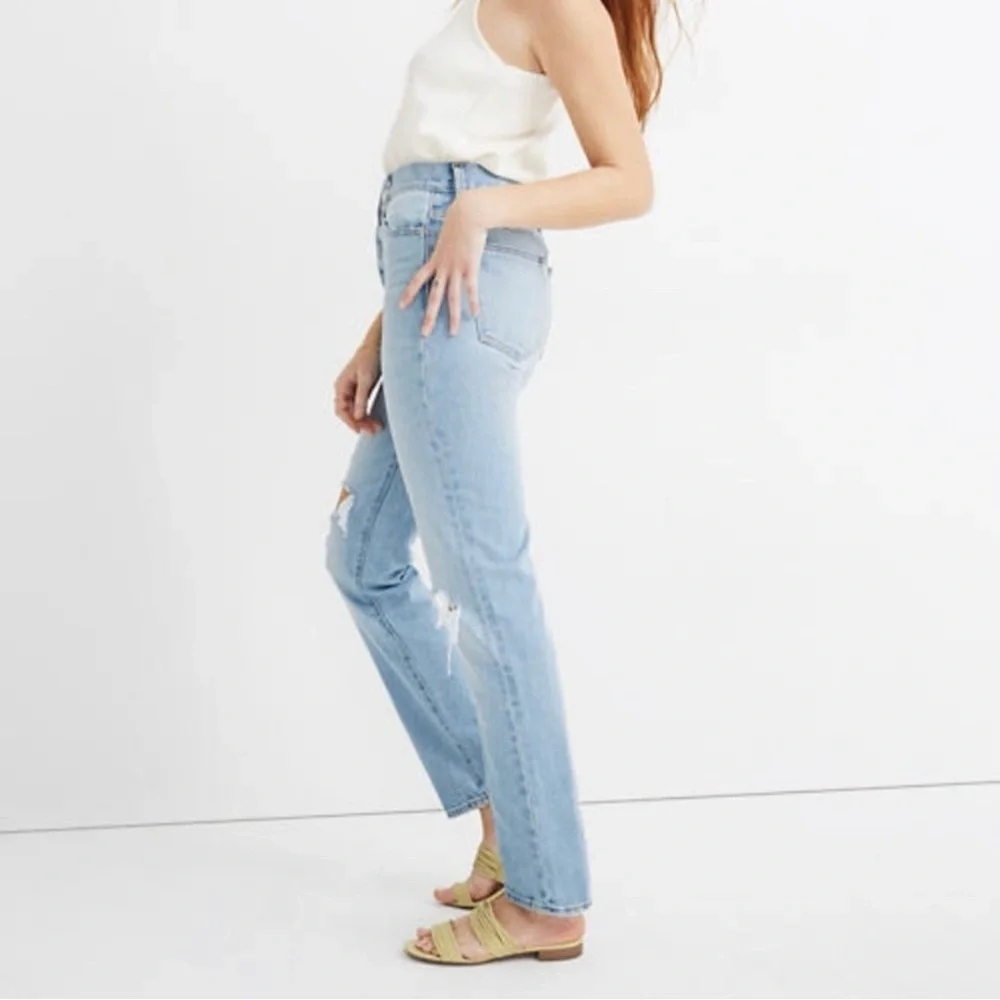 Madewell Classic Jean Straight Leg with Rips - Picture 2 of 10